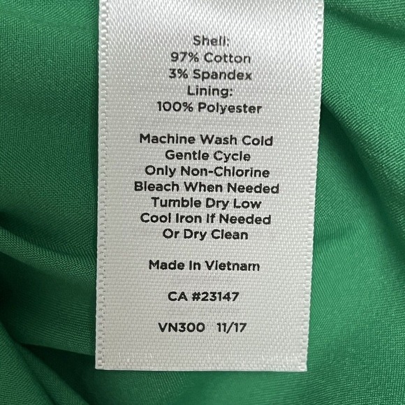 Talbots Green Floral Staight Pencil Skirt Size 2 Woven 28 1/2 Waist Stretch - Picture 16 of 16